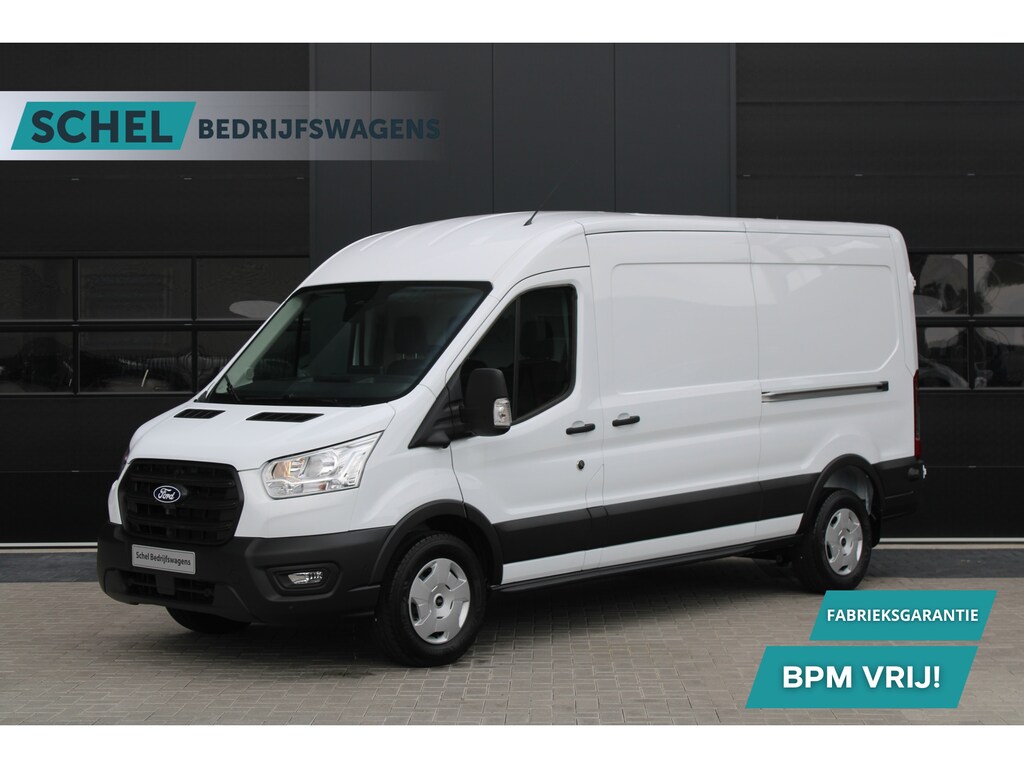 Ford Transit 350 2.0 TDCI L3H2 Trend 130pk - Facelift - 2x Schuifdeur - 360 Camera - Trekhaak - ACC - Stoel & Stoelverwarming - Blind Spot - Navi - 270gr deuren - Rijklaar