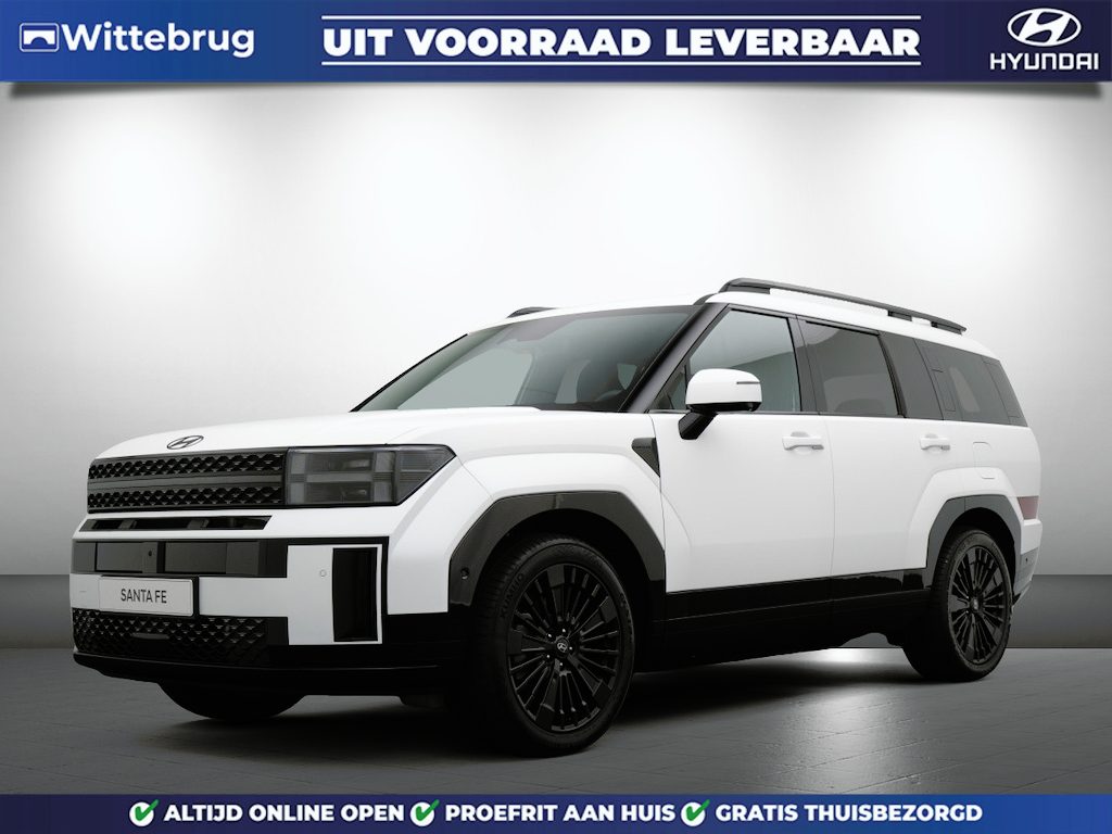 Hyundai Santa Fe 1.6 T-GDI PHEV Black Line 4WD 7p. Plug-In Hybride automaat met Black Pack, Lederen bekleding en 360 graden Camera Uit voorraad leverbaar!