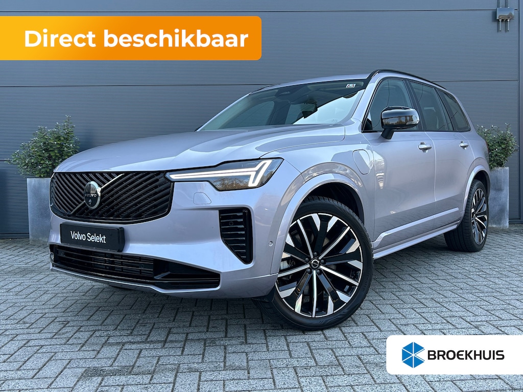 Volvo XC90 2.0 T8 Plug-in hybrid AWD Ultra Dark | All-seasons | Luchtvering | Massage | Trekhaak | Bowers&Wilkins | Aurora Silver | Gelamineerd glas |