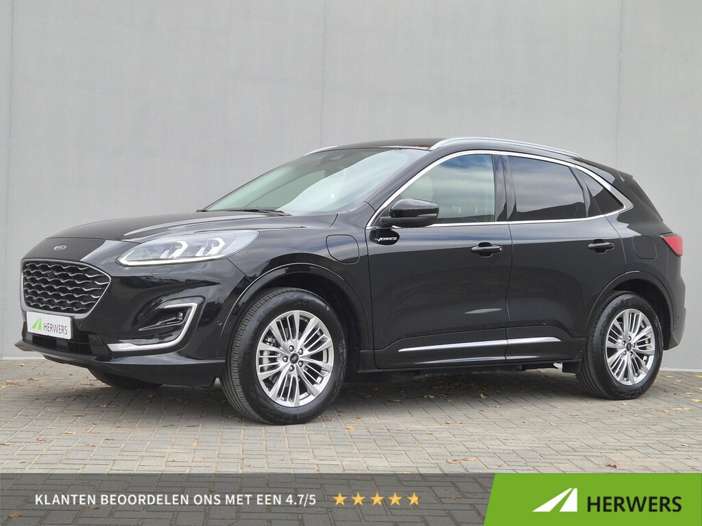 Ford Kuga 2.5 PHEV Plug-in Vignale Automaat / 1.500 kg trekgewicht / Driver Assistance Pack / Technology Pack / Dealer Onderhouden / HUD / Apple Carplay Android Auto / Stuur-, Stoel en Achterbankverwarming / Adaptief CC / Voorruit verwarming / Elektrische achterklep / 18" LM wielen /