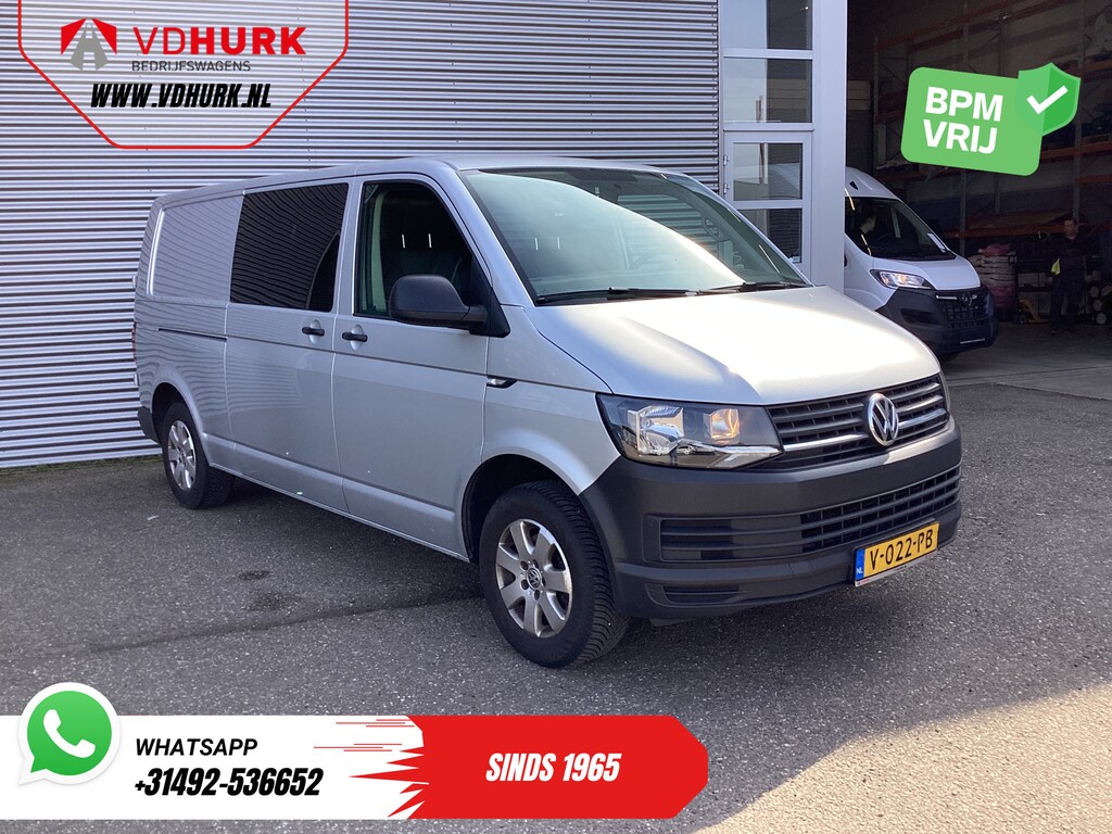 Volkswagen Transporter 2.0 TDI 150 pk L2 DC Dubbel Cabine EXPORT 2.5t Trekverm./ Airco/ Camera/ Cruise/ 16”LMV/ Trekhaak