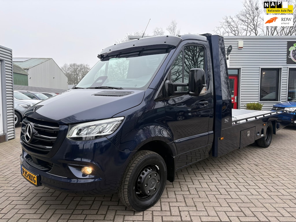 Mercedes-Benz Sprinter 319 1.9 CDI Tijhof AluLiner -AUTOTRANSPORTER-DUBBELLUCHT-AUTOMAAT-ZWAAILAMP-3 PERSOONS-3500 KG-STOELVERWARM