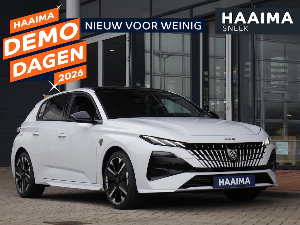 Peugeot 308 1.2 Hybrid 145 e-DCS6 GT € 6000,- DEMOVOORDEEL! | AGR stoelen | Stoel en stuurverwarming | Camera rondom | Adaptieve cruise control | Panoramadak | Afneembare trekhaak | Full led | 18 inch lichtmetalen velgen