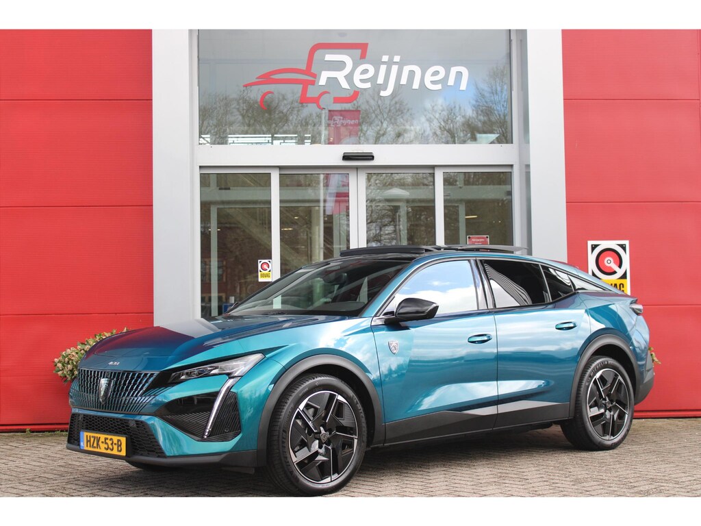 Peugeot 408 e-408 GT 58 kWh | PANORAMISCH SCHUIF/KANTEL DAK | ELEKTRISCH BEDIENBARE VOORSTOELEN | STOEL/STUUR VERWARMING | MASSAGE FUNCTIE OP DE VOORSTOELEN | FOCAL AUDIO SYSTEEM | ALCANTARA/LEDEREN BEKLEDING | 360° CAMERA | PARKEERSENSOREN VOOR + ACHTER | ELEKTRISCH BEDIENBARE ACHTERKLEP | SFEER VERLICHTING | KEYLESS ENTRY/START | 19" LICHTMETALEN VELGEN | DODEHOEK DETECTIE | ADAPTIVE CRUISE CONTROL | APPLE CARPLAY/ANDROID AUTO DRAADLOOS | DRAADLOOS TELEFOONLADEN |