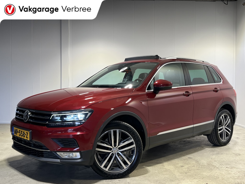 Volkswagen Tiguan 2.0 TSI 4Motion Highline | Navigatie/Android/Apple Carplay | LMV 19" | Voorstoelen + stuur verwarmd | Cruise Control Adaptief | Lederen Bekleding | Elek. Panorama dak |