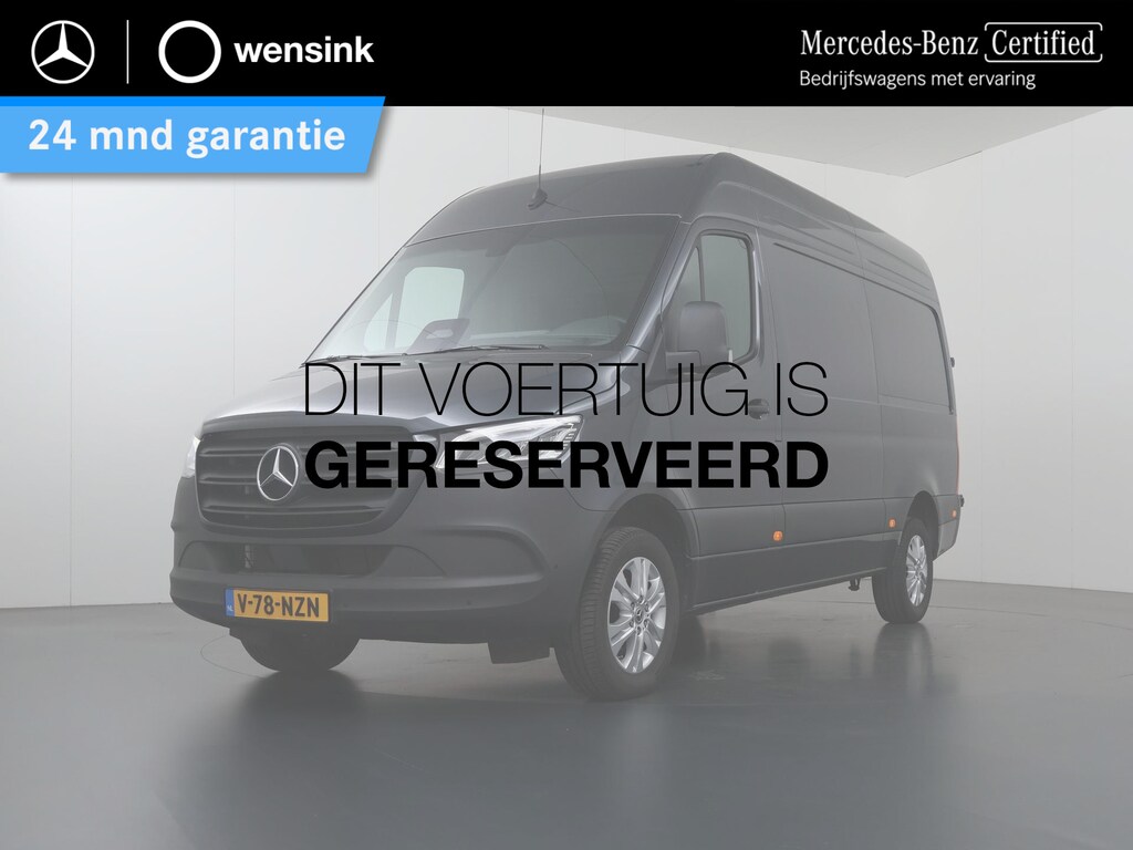 Mercedes-Benz Sprinter 319 CDI 190 PK | L2 H2 | AUTOMAAT | PRO | LED | KUNSTLEDER ZWART BEKLEDING | CAMERA | BETIMMERDE LAADRUIMTE | CARPLAY EN ANDROID AUTO | CRUISE | AIRCO | 17" LICHTMETALEN VELGEN | LUCHTGEVEERDE BESTUURDERSSTOEL