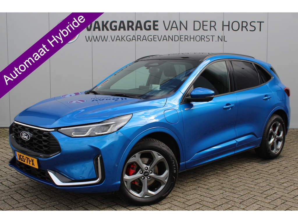 Ford Kuga 2.5-243pk PHEV ST-Line X. 2100kg trekgewicht ! Nieuw Model ! Van €. 54.937,- voor €. 42.750,- ! Trekgewicht van 2.100kg ! Elektr. verstelb. AGR stoelen voor, Stoel-, stuur-, voorraam- en achterbank verwarming, Elektr. panorama/schuif-kanteldak , Trekhaak wegklapbaar,