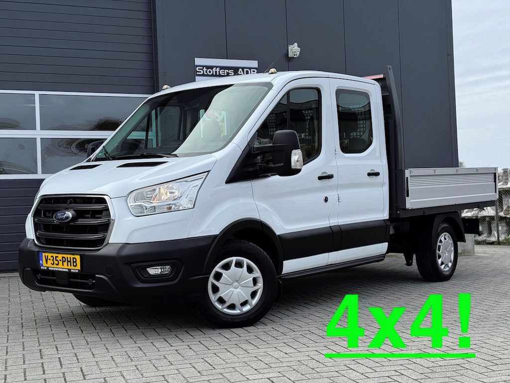 Ford Transit 350 2.0 TDCI L2H1 DC Trend 4WD | Open laadbak | Bluetooth | Kunstleder | 7-pers | Cruise| Radio | Airco | AWD 4x4