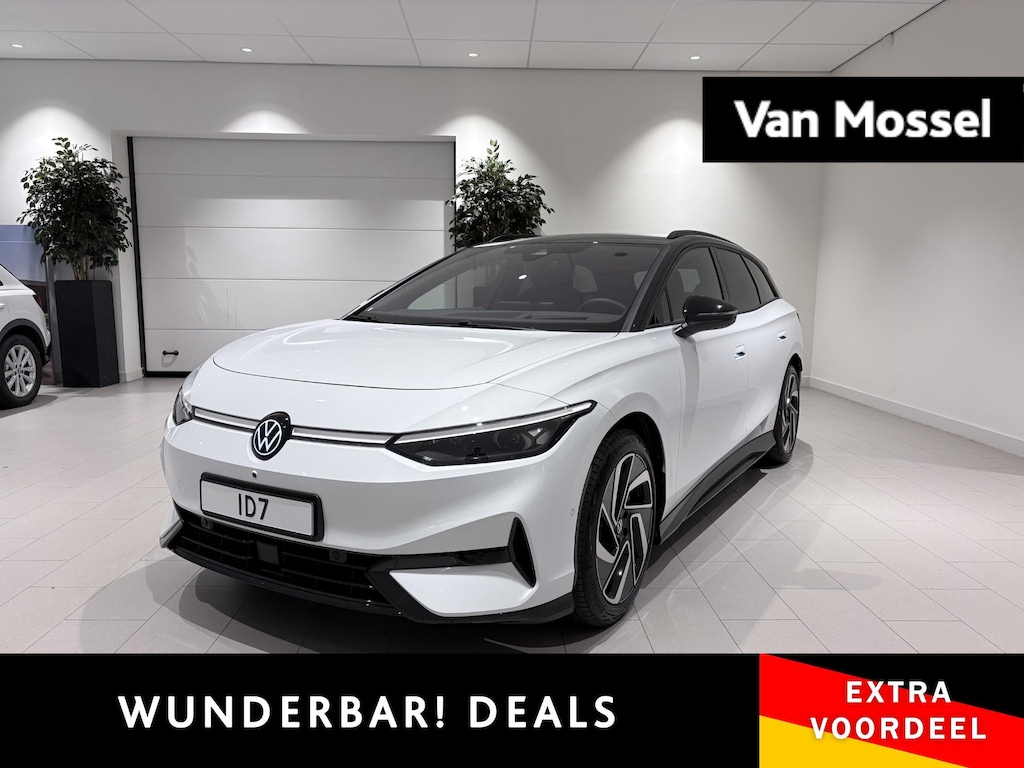 Volkswagen ID.7 Tourer Pro S Limited Edition 86 kWh | Navigatie | Adaptieve cruis control | Apple Carplay | Keyless | Stuur en Stoelverwarming | Head-up display | IQ-Matrix verlichting | Panoramisch dak | Geluidsisolerend glas | Dodehoeksensoren | Draadloze oplader | Elektrische achterklep | Adaptief onderstel |
