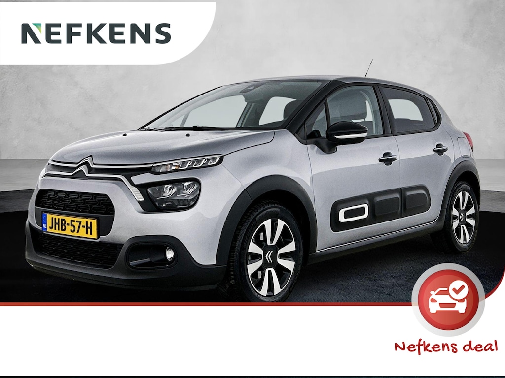 Citroën C3 C-Series 110pk Automaat | Navigatie via Apple Carplay / Android Auto | Climate Control | Cruise Control | Parkeersensoren | Armsteun | DAB+ radio | Bluetooth | Led koplampen | Automatisch dimlicht | Regensensor | Elektrisch inklapbare spiegels | All seasonbanden | Donker getint glas | 16" lichtmetalen velgen |