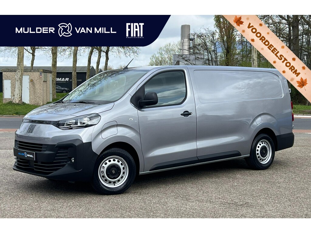 Fiat e-Scudo L3 75kWh 136pk | ACTIE | 8 jaar garantie | 0% financial lease | Houten afwerking laadruimte | LED laadruimteverlichting | NAVI | Multimedia | Draadloze Apple Carplay en Android Auto | Parkeersensoren voor- en achter | Achteruitrijcamera | Dode hoek detectie | Tussenwand comfort met raam | Bestuurdersstoel comfort met armsteun | Bank voorpassagiers | Reservewiel | van €49.119 voor €36.695 ex. BTW rijklaar