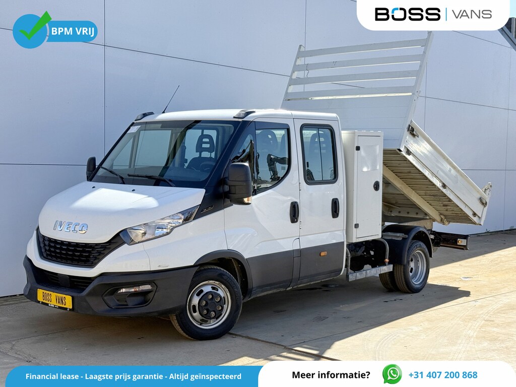 IVECO Daily 35C14 2.3 Kipper Dubbele Cabine Dubbellucht 3,5t Trekhaak 6 Stoelen Airco Cruise Control Benne Tipper