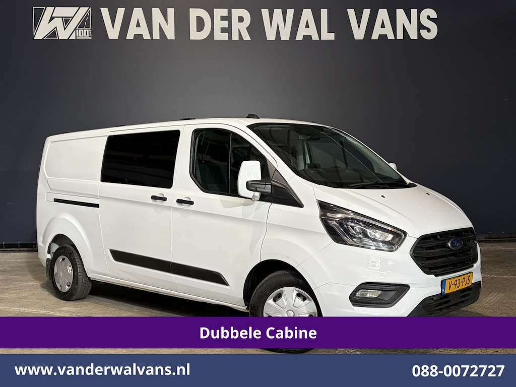 Ford Transit Custom 2.0 TDCI 131pk L2H1 Dubbele Cabine Euro6 Airco | 5-Zits | Xenon | Navigatie | Cruisecontrol | LED | 2800kg Trekhaak Stoelverwarming, Parkeersensoren, Achterklep