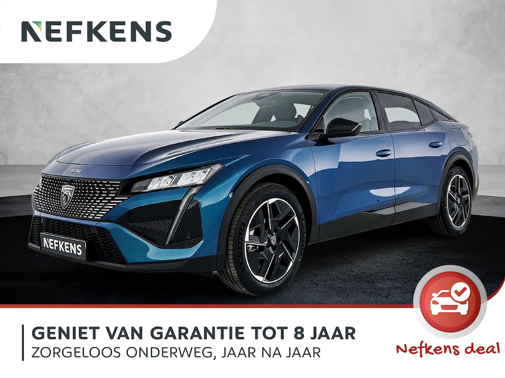 Peugeot 408 1.6 HYbrid Allure Pack 225pk Automaat | 8 JAAR GARANTIE | 360 Camera | Navigatie | Adaptieve Cruise Control | Stoelverwarming | Full-LED | Keyless Entry/Start | 19"LMV | Apple Carplay/Android Auto |