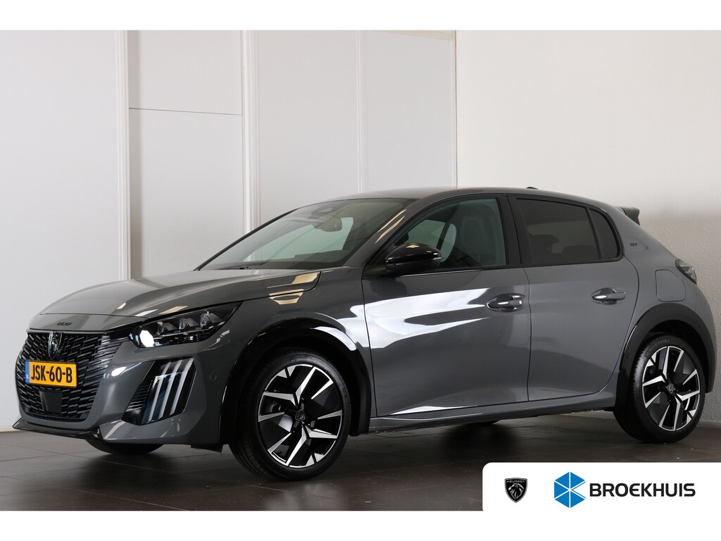 Peugeot 208 1.2 Hybrid 145 e-DCS6 GT | Alcantara | Stoelverwarming + Massage | Camera V+A | Navi | Clima | Adaptive Cruise Parkeersensoren V+A | Dodehoeksensoren | Full LED | Keyless | 3D-Cockpit | 17" Lichtmetaal | Metallic |