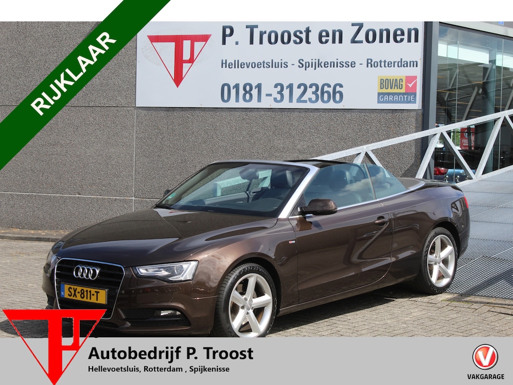 Audi A5 Cabriolet 2.0 TFSI Pro Line S 2x S-line Automaat/Navigatie/Cruise control/Climate control/Stoel & spiegel verwarming/Windscherm/Leder/Parkeersensoren/Licht metaal/Mistlampen/Perfect onderhouden