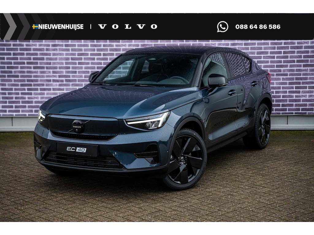 Volvo EC40 Single Motor Extended Range Ultra | Black Edition | Europa | 82 kWh | Adaptive Cruise Control | BLIS | Panoramadak | Harman / Kardon | Nubuck | 360 Camera | 20" | Memory | Elektrische Stoelen | Stoelverwarming voor & achter | Stuuverwarming |