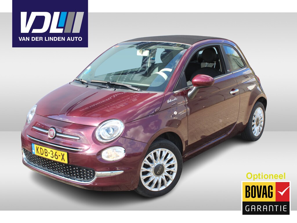 Fiat 500C 1.0 Hybrid Dolcevita Apple carplay/ Android auto l 15" velgen l Airco l Cruise control l Cabrio l Lederen bekleding