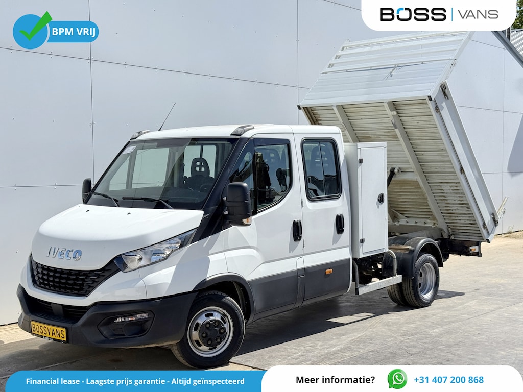IVECO Daily 35C14 2.3 Kipper Dubbele Cabine Dubbellucht 3,5t Trekhaak 6 Stoelen Airco Cruise Control Benne Tipper