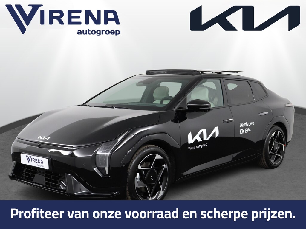 Kia EV4 Fastback GT-PlusLine 81.4 kWh - Stoelverwarming/ventilatie - Glazen Schuif-/kanteldak - Elektrisch verstelbare voorstoelen - Dodehoekcamera - Head-up display - Fabrieksgarantie tot 09-2032