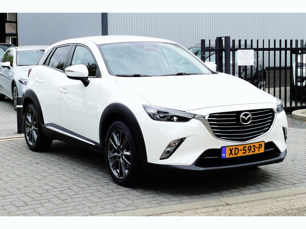Mazda CX-3 2.0 SkyActiv-G 120 GT-M Wit Metallic, Navi, Camera, Leer, StoelVerw, 18"LMV, Haak 1200kg