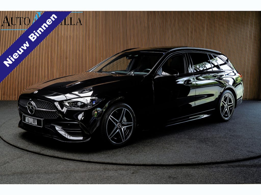 Mercedes-Benz C-klasse Estate 180 AMG Line Panodak Leer 360° Memory Distronic+ Matrix Laser Navi LED Nightpack Elektr. trekhaak PTS Ambient Plus Elekt. achterklep LM velgen BTW auto!
