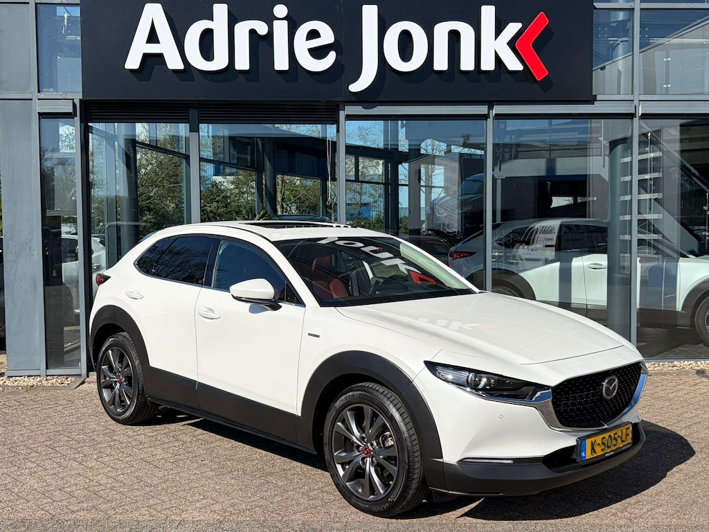 Mazda CX-30 2.0 e-SkyActiv-X M Hybrid100th Anniversary Ed. | TREKHAAK | APPLE-CARPLAY | LEDER | 18 INCH | 360 CAMERA | DODEHOEK DETECTIE | SCHUIF/KANTELDAK | ADAPTIEF CRUISE CONTROL |