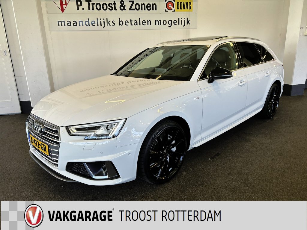 Audi A4 Avant 45 TFSI Sport S line black edition 245PK | Panoramadak | Digital dashboard | Lederen bekleding | Head up display | Adaptieve cruise control | Achteruitrijcamera | Adaptief onderstel | Stoelverwarming v+a | Park assist | Draadloze telefoonlader | Lane assi