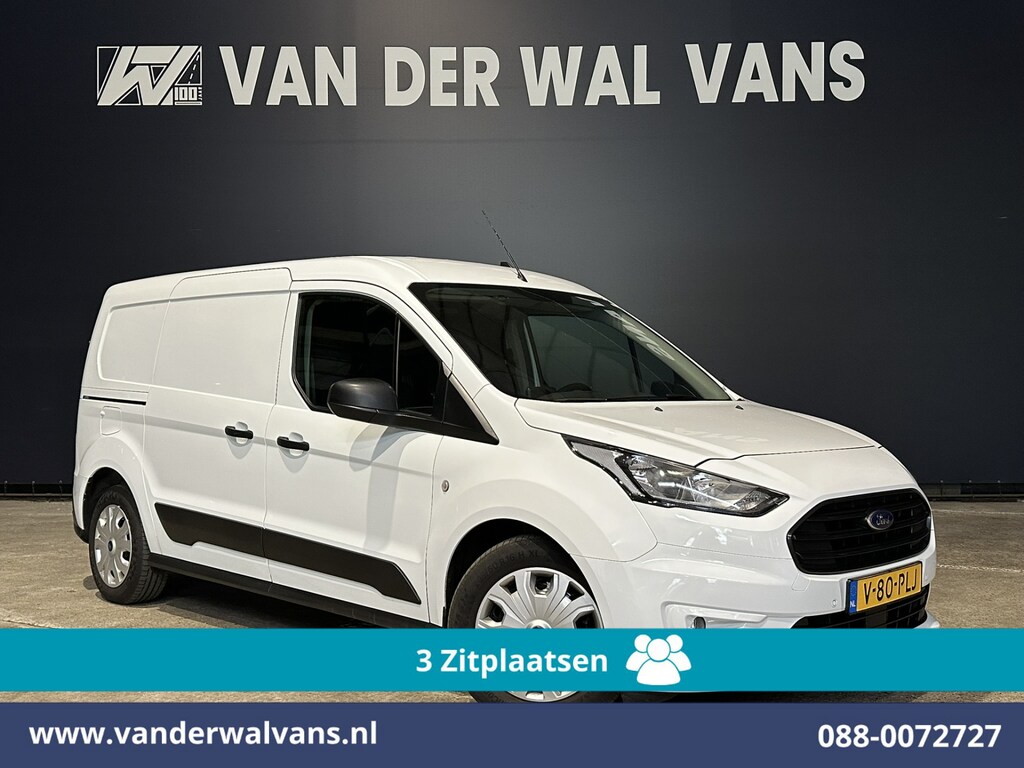 Ford Transit Connect 1.5 EcoBlue 120pk L2H1 Euro6 Airco | 3-Zits | Camera | Navigatie | Apple Carplay Stoelverwarming, Verwarmde voorruit, Parkeersensoren, Bijrijdersbank, 1500kg trekvermogen