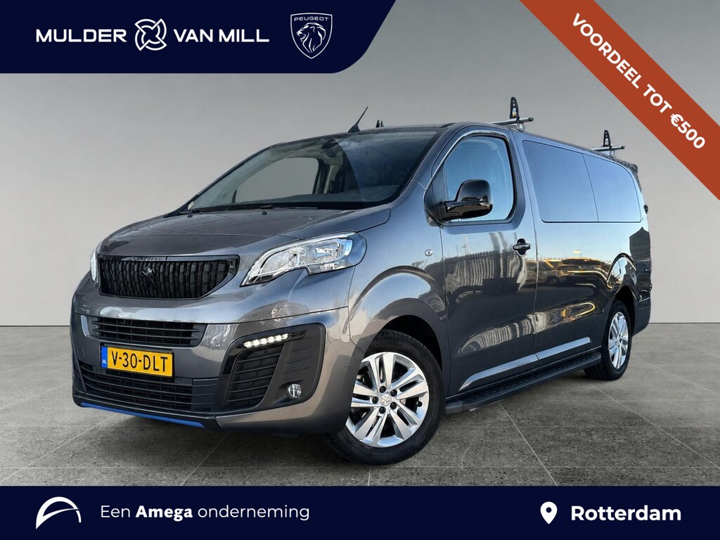 Peugeot Expert L3 Long Asphalt 2.0 BlueHDi 180pk EAT8 | GLASS LOOK | OMVORMER | LEDER | BETIMMERING | ADAPTIVE CRUISE | NAVI | 180° CAMERA | SPOILER | 3-ZITS |