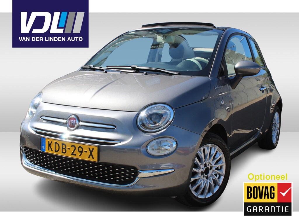 Fiat 500 Cabrio 1.0 Hybrid Dolcevita Apple carplay/ Android auto l 15" velgen l Airco l Cruise control l Cabrio l Lederen bekleding