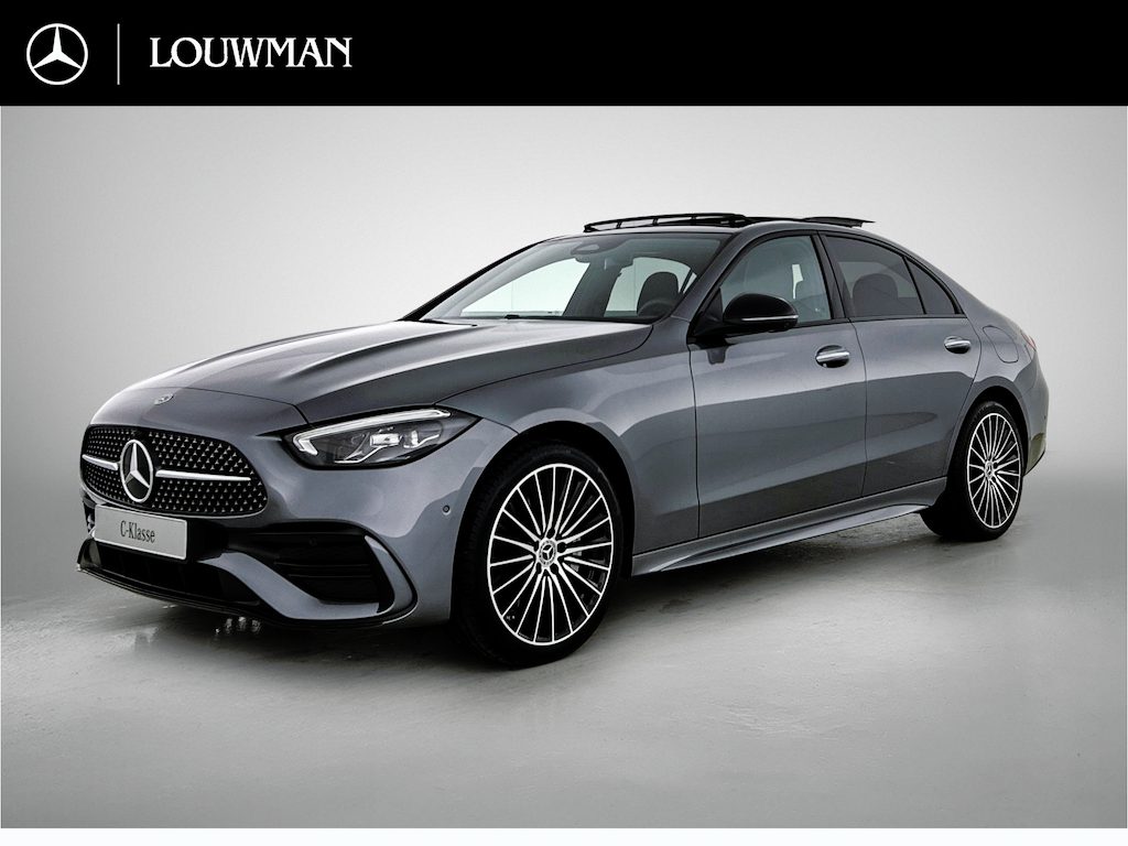 Mercedes-Benz C-klasse 300 e 140 Years Edition | Comfortpakket Plus | Nightpakket | Middenconsole metaalstructuur | Trekhaak | GUARD 360° Plus | Panoramaschuifdak | 360° camera | Diamond grill | 19" multispaaks lichtmetalen AMG-velgen |