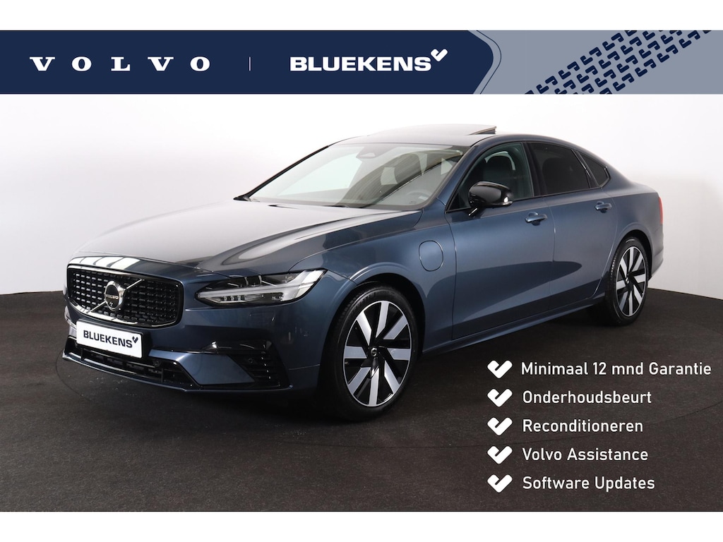 Volvo S90 T8 AWD Plus Dark - Schuif/kanteldak - IntelliSafe Assist & Surround - 360º Camera - Harman/Kardon audio - Adaptieve LED koplampen - Verwarmde voorstoelen, stuur & achterbank - Parkeersensoren voor & achter - Elektr. bedienb. voorstoelen met geheugen - Extra getint glas - 19' LMV