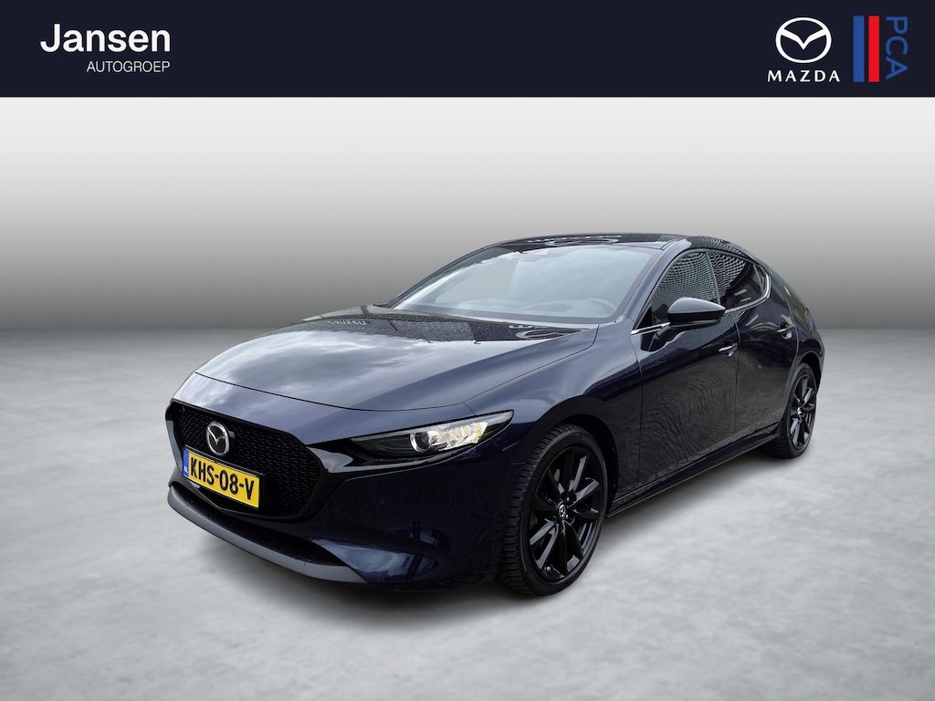Mazda 3 2.0 e-SkyActiv-G 122 M Hybrid Homura , Automaat, Adap.Cruise, Navi, Apple, HUD, LMV 18 Inch, Camera, PDC, Stoelverwarming