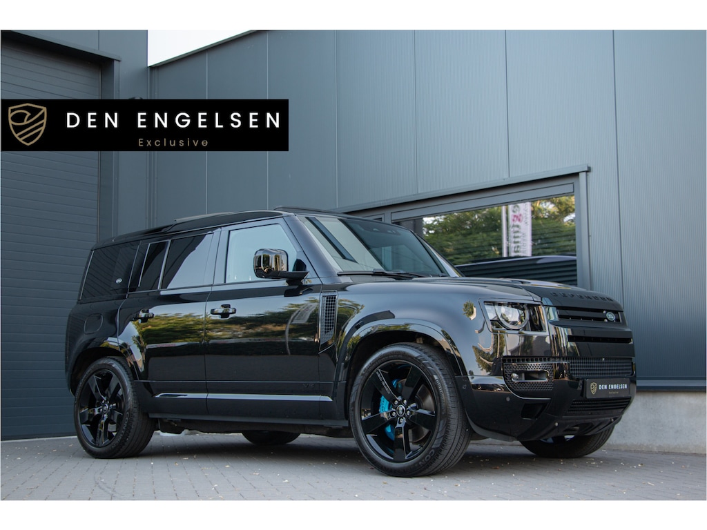 Land Rover Defender 110 5.0 V8 525PK | Incl.BTW | NL Auto | ACC | 360 Cam | Head Up | Pano | Full PPF | Luchtvering | Koelkast | Lane & Side Assist | E.Trekhaak 3500kg | Voorruitverwarming + Stuurverwarming | Meridian Audio | 22" | Sport Uitlaat | Garagedeur opener (Homelink) | Apple & Android Carplay | Dealer Onderhouden | Alarm.