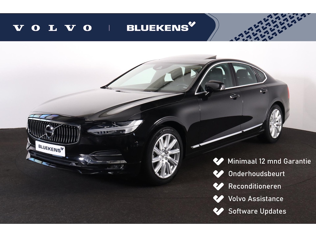 Volvo S90 T4 Business Luxury Plus - Schuif/kanteldak - IntelliSafe Assist & Surround - Parkeercamera achter - Verwarmde voorstoelen, stuur & achterbank - Parkeersensoren voor & achter - Elektr. bedienb. voorstoelen met geheugen - Head up display - Standkachel - 18' LMV