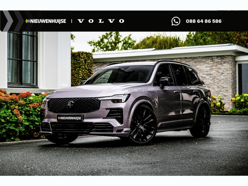 Volvo XC90 2.0 T8 Plug-in hybrid AWD Ultra Dark Executive Black Edition Executive | Trekhaak | Heico bodykit | Luchtvering | Bowers & Wilkins Premium Audio | Adaptieve Cruise Control | Elektr. schuif-\-kanteldak | 360 Camera | Extra getint glas | Gelamineerde ramen | Geventileerde voorstoelen | Stoelverwarming | Stoelmassage | Verwarmd stuurwiel | Google Services | Head-up display | Alcantara hemelbekleding | 22" Lichtmetalen velgen |