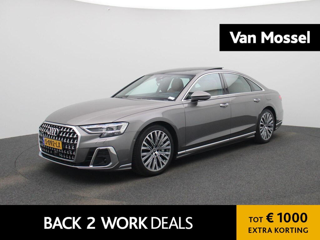 Audi A8 60 TFSI e quattro | PANORAMADAK | SOFTCLOSE | HEAD-UP | STOELKOELING & VERWARMING | MEMORY | B&O | S LINE IN & EXTERIEUR | VIRTUEEL | 360 CAMERA | LEDER | LED MATRIX | 12 MAANDEN BOVAG GARANTIE |