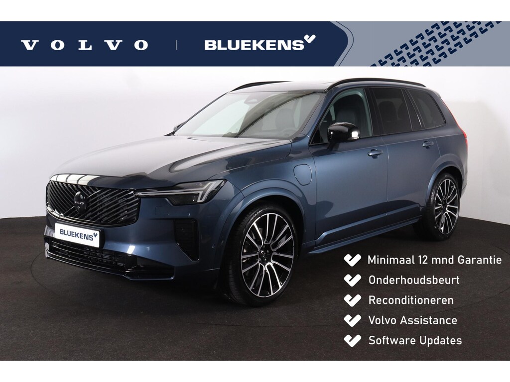 Volvo XC90 T8 Recharge AWD Black Edition Ultra Dark Exec. Ed. - Luchtvering - Panorama/schuifdak - IntelliSafe Assist & Surround - 360º Camera - Bowers & Wilkins audio - Adaptieve LED koplampen - Verwarmde voorstoelen, stuur & achterbank - Parkeersensoren voor & achter - Elektr. bedienb. voorstoelen met geheugen - Head up display - Draadloze tel. lader - Extra getint glas - Inklapbare trekhaak - 22' LMV