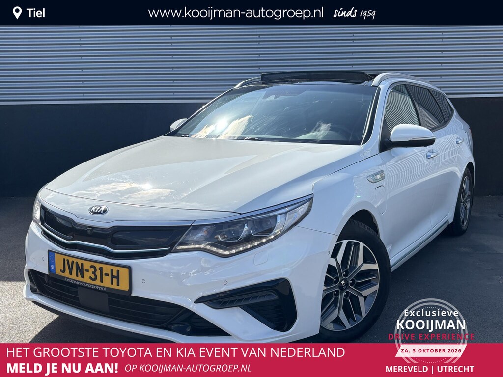Kia Optima Sportswagon 2.0 GDI PHEV ExecutiveLine Schuif/kanteldak, Trekhaak, Stoelventilatie + Stoelverwarming, Stuurwiel verwarmd, 360° Camera, Navigatie, Lederen bekleding, Seat memory, Herman/Kardon, Plug-in!