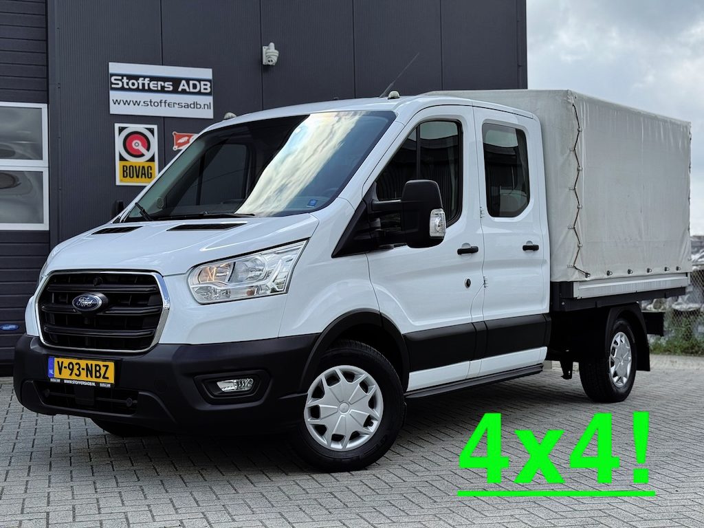 Ford Transit 350 2.0 TDCI L2H1 DC 4WD | Huif | CarPlay | Navi | Cruise | 7-persoons | Standkachel | Airco | Trekhaak | AWD 4x4