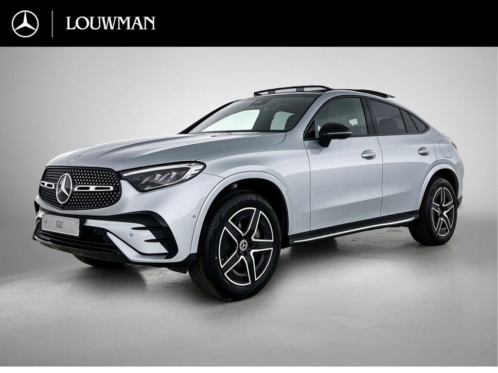Mercedes-Benz GLC Coupe 300e 4MATIC Business Solution AMG | Advanced plus | Nightpakket | Treeplanken in aluminiumlook | Trekhaak | Panoramaschuifdak | DISTRONIC | Sfeerverlichting | AMG spoiler |