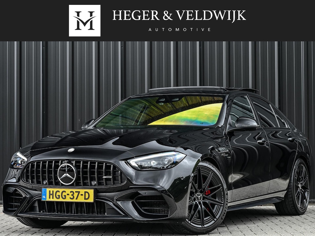 Mercedes-Benz C-klasse AMG 63 S E Performance | Achterasbesturing | Panoramadak | 360 Camera | Burmester | Memory seats | Carbon inleg | Ambiance interieur |