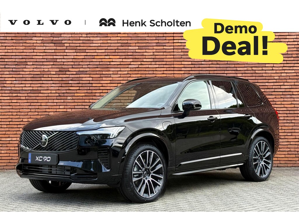 Volvo XC90 2.0 T8 Plug-in hybrid AWD Ultra Dark | DEMO DEAL | Luchtvering | Bowers & Wilkins | Panoramisch schuif-/kanteldak | Geventileerde stoelen | Gelamineerde zijruiten | Extra getint glas | 360 graden camera | Massagefunctie op de voorstoelen | 22 inch. lichtmetalen velgen | Stoel-/stuurwielverwarming | Verwarmde achterbank | Volvo Guard | Pilot assist | BLIS