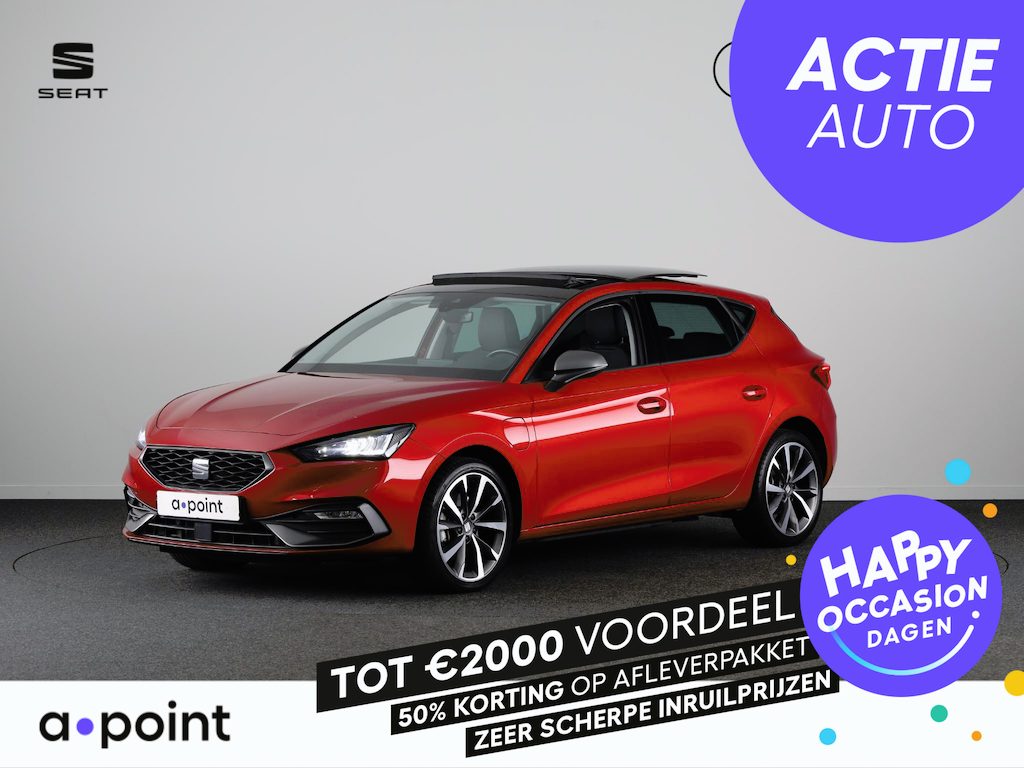 SEAT Leon 1.4 TSI eHybrid PHEV FR Business Intense 204 pk | Private lease € 619,- per mnd | Navigatie | Panoramadak | Trekhaak (wegklapbaar) | Parkeersensoren achter | Stoelverwarming |