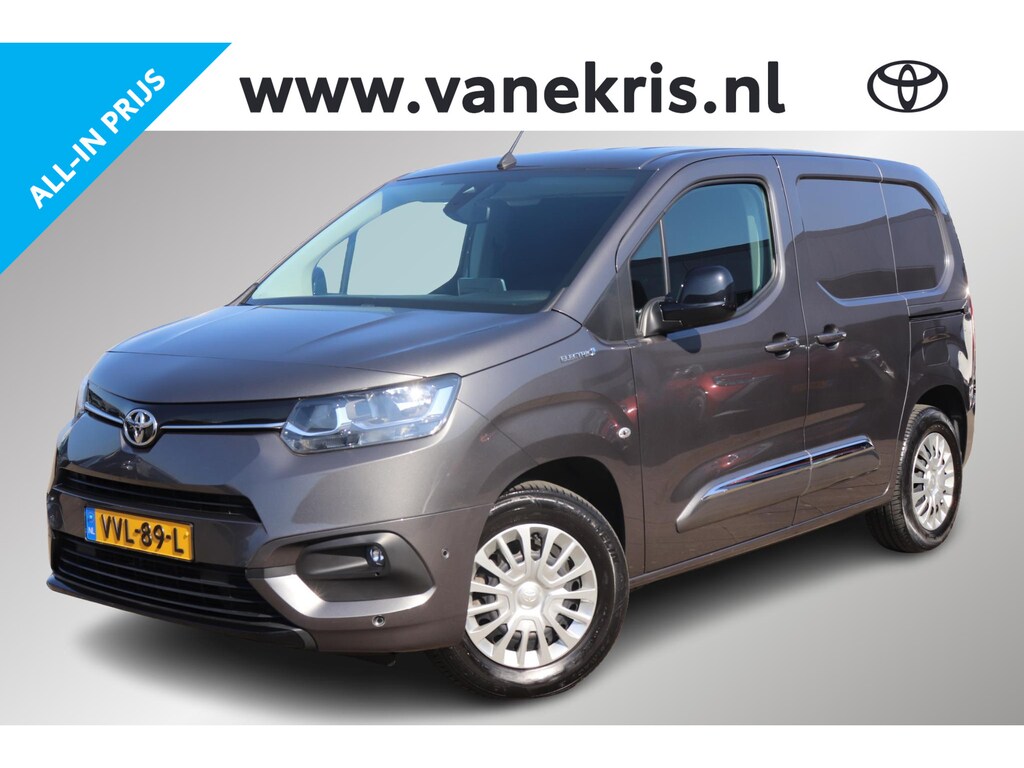 Toyota PROACE CITY Electric Prof 50 kWh, Bijrijdersstoel en 2e schuifdeur, Laadvloer, Lat om Lat, BSM, Sensoren, Apple Carplay/Android Auto, 3-Fase