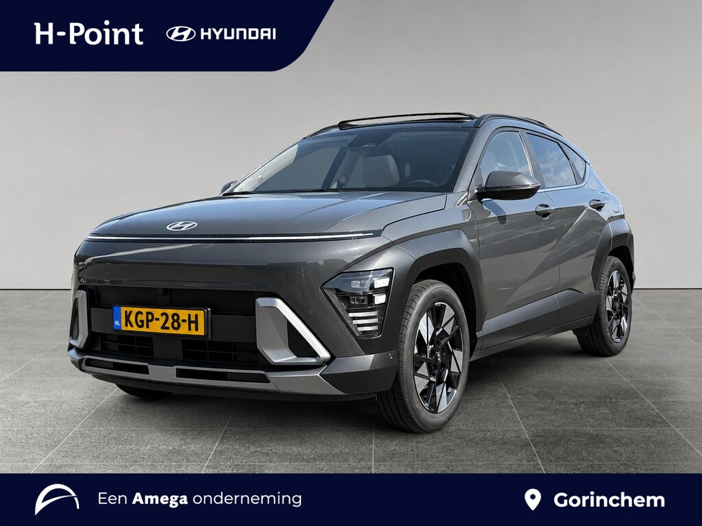 Hyundai Kona Premium Sky 1.6 GDI HEV 141pk | SCHUIF/KANTELDAK | FULL LED | PREMIUM LEDER | ADAPTIVE CRUISE | 360° CAMERA | STOELVERW. + KOELING |
