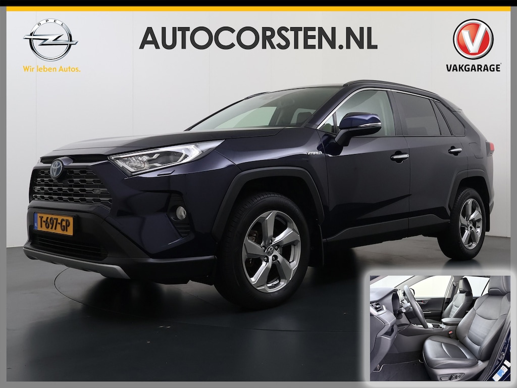 Toyota RAV4 2.5I Hybride Leer+Verwarming+Memory Adap.Cruise Navi Camera Ecc Apple Carplay Android Auto Miracast™ Elek.Achterklep Active Stuur+Voorruit+Achterbankverwarming Keyless Lane Assist Privacy Glas Lmv Elek.Stoel Bluetooth Led