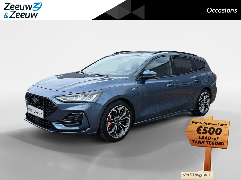 Ford Focus Wagon 1.0 EcoBoost Hybrid ST Line X | NL auto | 1e eigenaar | Dealer onderhouden | Adapt cruise control | BLIS | Winter pack | Elektr. achterklep | Parkeersensoren voor en achter | Achteruitrijcamera | Apple carplay & android auto | 18" lichtmetalen velgen | Bovag garantie |