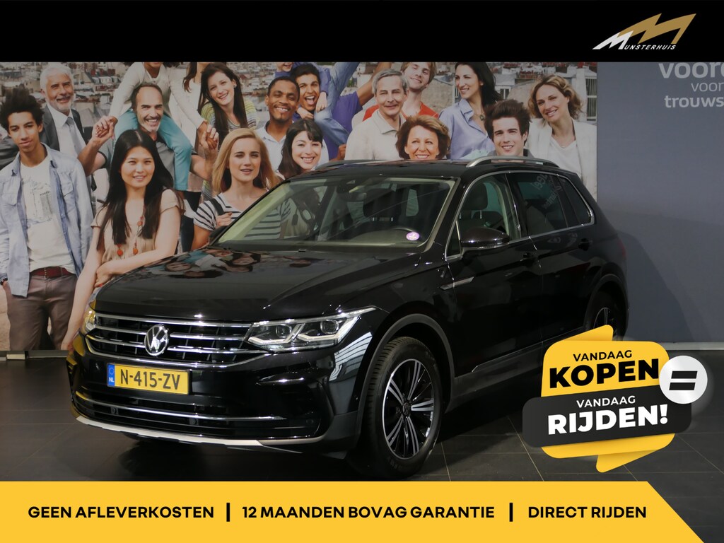 Volkswagen Tiguan 1.5 TSI Elegance - Trekhaak - Dodehoek - Draadloze telefoonlader - Navi - Stoel en Stuurverw